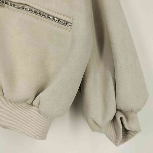 ザラ ZARA フェイクスウェード パフスリーブ ボンバージャケット レディース import:S