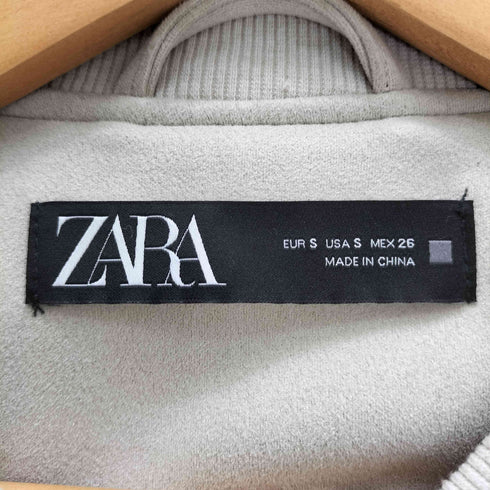 ザラ ZARA フェイクスウェード パフスリーブ ボンバージャケット レディース import:S