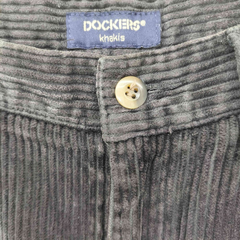 ドッカーズ DOCKERS 90S~00S 2タック太畝コーデュロイパンツ ブラック メンズ 32/32