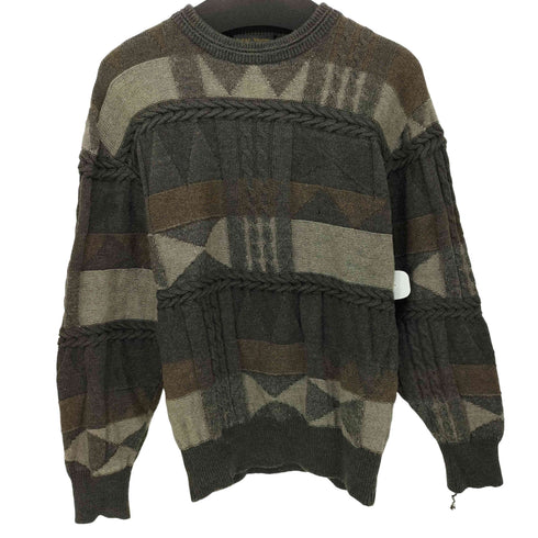 総柄 クルーネック プルオーバーニット メンズ import:M