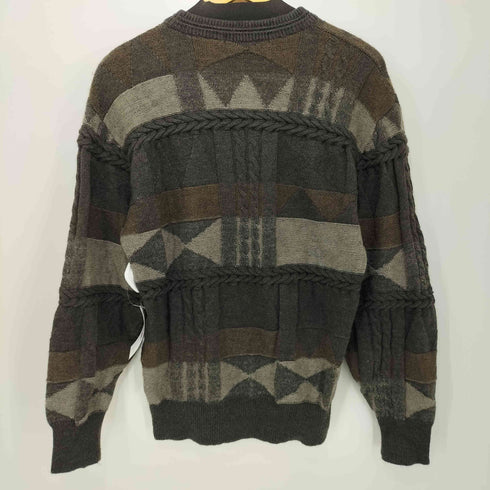 総柄 クルーネック プルオーバーニット メンズ import:M