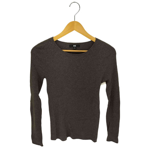 ユニクロ UNIQLO 3Dカシミヤリブクルーネックセーター レディース JPN:M