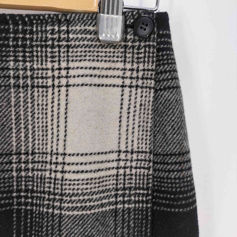 タルボット TALBOTS ウール混 チェック ラップスカート レディース 10