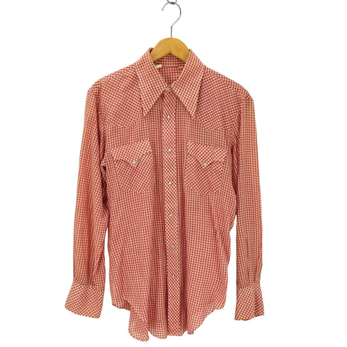 L/S ギンガムチェックウエスタンチェック柄シャツ メンズ