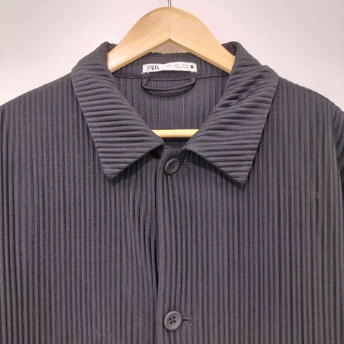 ザラ ZARA プリーツシャツジャケット メンズ import:L