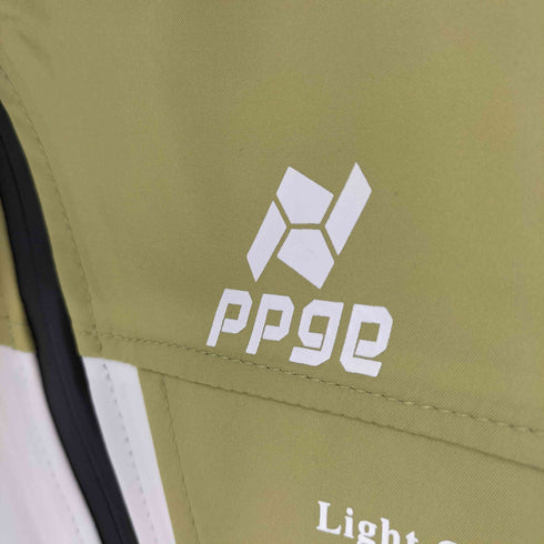 PPGE 変形 斜めジップ ロゴ プリント マウンテンパーカー レインジャケット 止水ジップ メンズ import:L