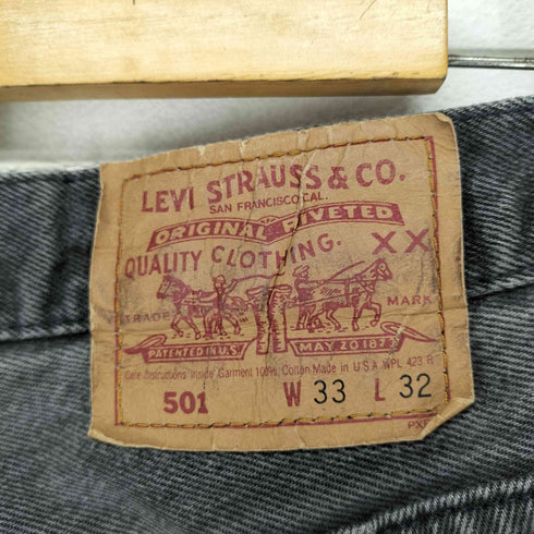 リーバイス Levis 92年製 90S 501 ブラック後染め ボタン裏522 メンズ W33L32