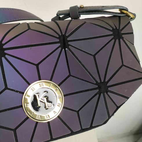 蛍光幾何学模様 ショルダーバッグ レディース