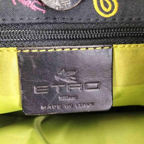 エトロ ETRO ペイズリー ホース 総柄 ナイロン ハンドバッグ ワンショルダーバッグ レディース