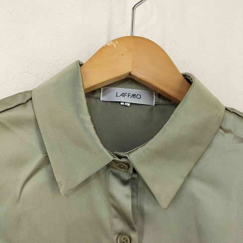 LAFFMO サテンライクシャツブラウス レディース JPN:L