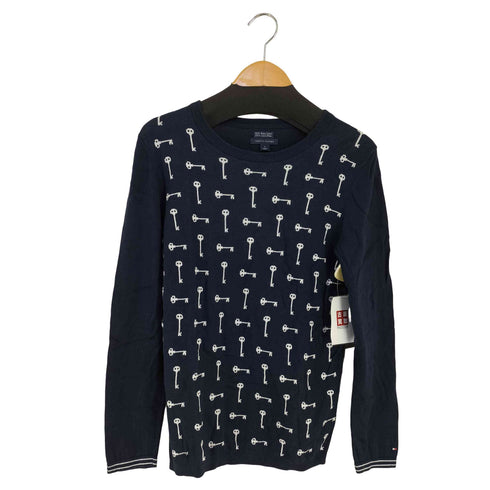 トミーヒルフィガー TOMMY HILFIGER PIMA COTTON 鍵柄 クルーネックニット レディース import:M