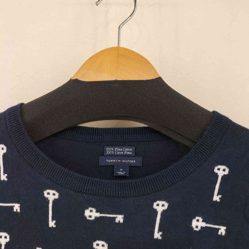 トミーヒルフィガー TOMMY HILFIGER PIMA COTTON 鍵柄 クルーネックニット レディース import:M