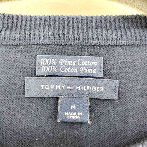 トミーヒルフィガー TOMMY HILFIGER PIMA COTTON 鍵柄 クルーネックニット レディース import:M