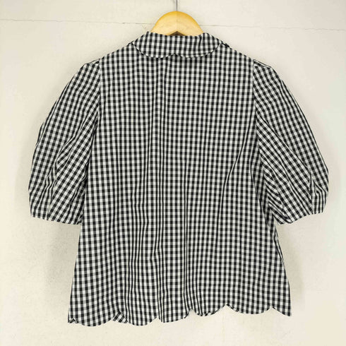 Maglie le cassetto 甘モードなスカラップチェックブラウス elegance レディース JPN:7号