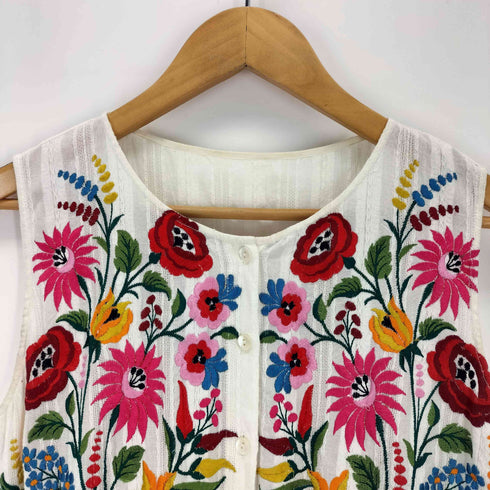 グレースコンチネンタル GRACE CONTINENTAL フラワー刺繍 ノースリーブワンピース レディース 36