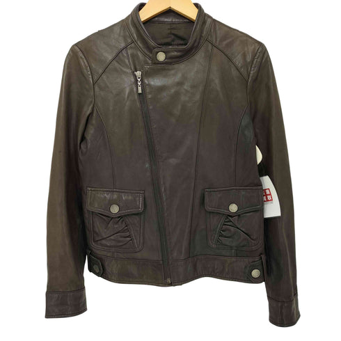 トミーヒルフィガー TOMMY HILFIGER 本革シングルライダースジャケット レディース import:XL
