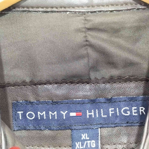 トミーヒルフィガー TOMMY HILFIGER 本革シングルライダースジャケット レディース import:XL