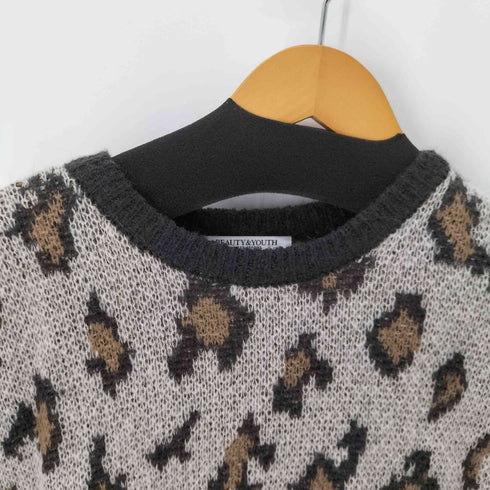ビューティーアンドユースユナイテッドアローズ BEAUTY & YOUTH UNITED ARROWS レオパード柄 クロップドニット レディース FREE