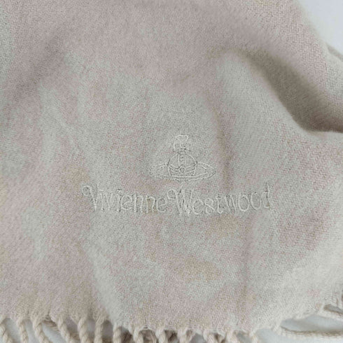 ヴィヴィアンウエストウッドアクセサリー Vivienne Westwood Accessories オーブ刺繍 カシミヤ混 フリンジマフラー レディース