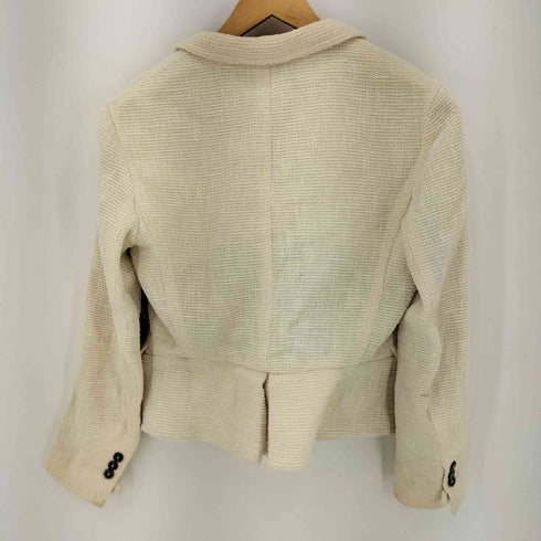 イヴサンローラン Yves Saint Laurent rive gauche MADE IN FRANCE コットンウールナイロン デザイン2Bテーラードジャケット レディース EUR:40
