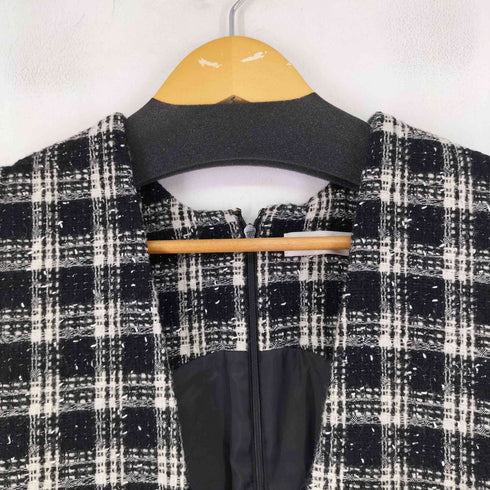 デミルクスビームス Demi-Luxe BEAMS チェックツイード Vネック ワンピース レディース 36