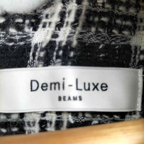 デミルクスビームス Demi-Luxe BEAMS チェックツイード Vネック ワンピース レディース 36