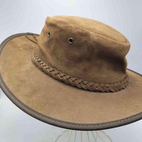 BARMAH HATS USA製 FOLDABLE SUEDE LEATHER HAT スウェードレザー イントレチャートライン ハット メンズ LARGE