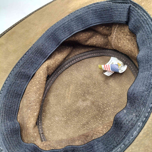 BARMAH HATS USA製 FOLDABLE SUEDE LEATHER HAT スウェードレザー イントレチャートライン ハット メンズ LARGE