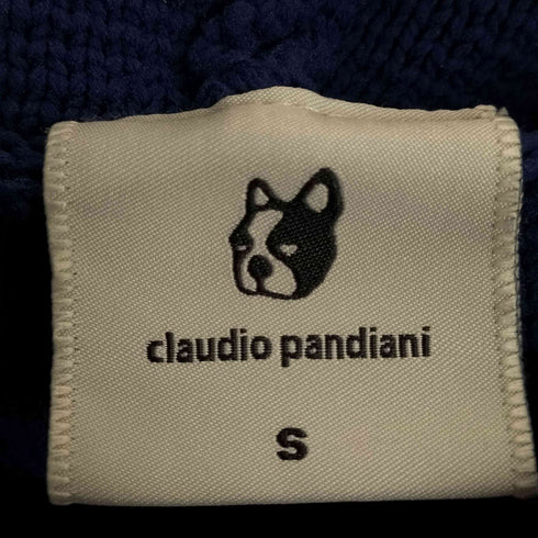 claudio pandiani ロゴワッペン ニット ジップアップパーカー メンズ import:S