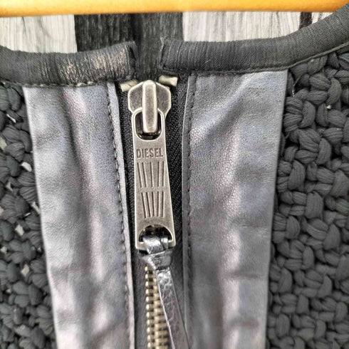 ディーゼル DIESEL カウレザー切替メッシュジャケット レディース