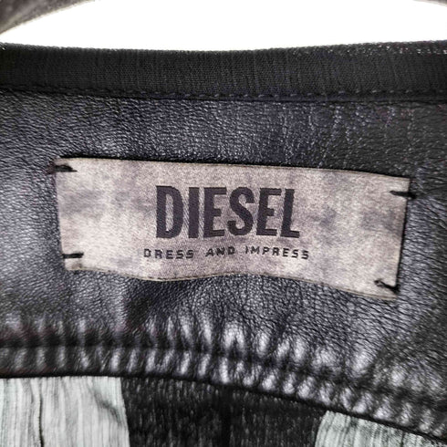 ディーゼル DIESEL カウレザー切替メッシュジャケット レディース