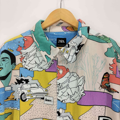ザラ ZARA 総柄 シャツ メンズ JPN:XL