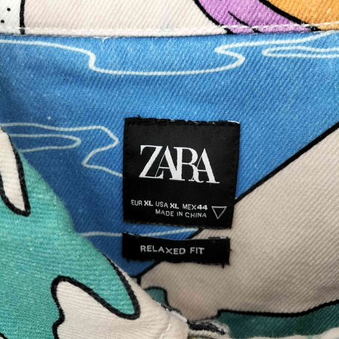 ザラ ZARA 総柄 シャツ メンズ JPN:XL
