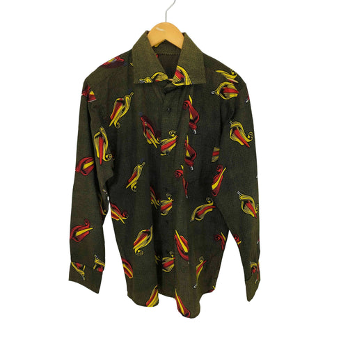 総柄 L/S シャツ メンズ