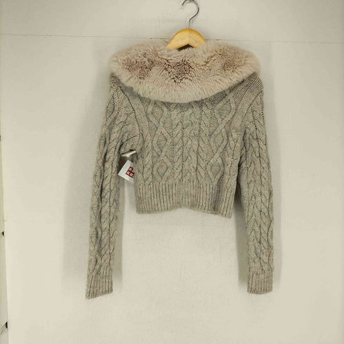 ザラ ZARA 2WAY ファー襟付きケーブルニットカーディガン レディース JPN:S