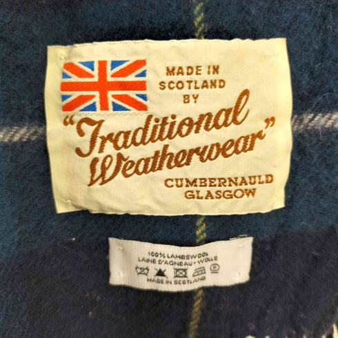 トラディショナルウェザーウェア Traditional Weatherwear スコットランド製大判フリンジチェックストール レディース
