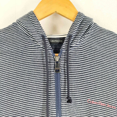 カルバンクラインジーンズ Calvin Klein Jeans ボーダージップアップフーディー ダブルジップ レディース import:M