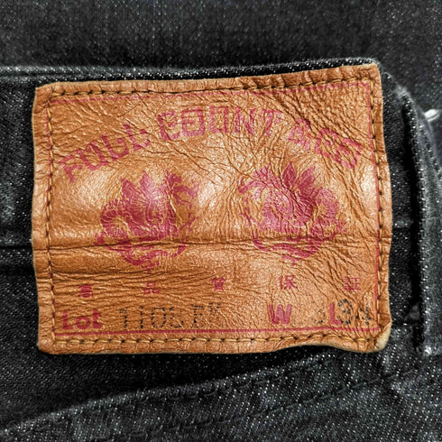 フルカウント FULLCOUNT 1108BK Slim Straight Black Selvedge Denim メンズ 33×34