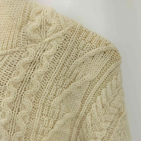 オールダービーニットウェア Oldderby Knitwear 英国製 ハンドニット ウール100 ケーブル編み フーデッド カーディガン レディース import:M