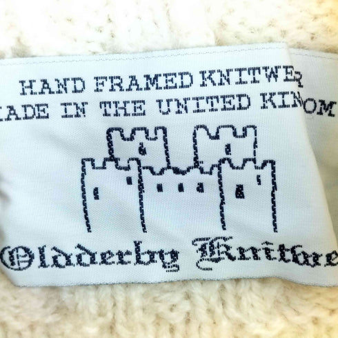 オールダービーニットウェア Oldderby Knitwear 英国製 ハンドニット ウール100 ケーブル編み フーデッド カーディガン レディース import:M