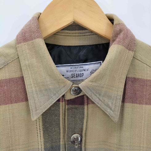 シーホップ seahop 裏地キルティングチェック柄シャツジャケット メンズ JPN:M