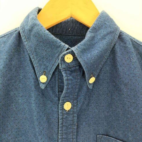 クッシュマン CUSHMAN インディゴ ポルカドット ボタンダウンシャツ INDIGO POLKA DOT BD SHIRTS メンズ import:M