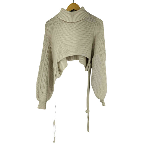 ヘザー Heather バックリボン ニット ショート丈プルオーバー レディース FREE