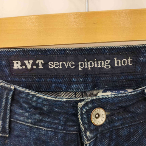 R.V.T serve piping hot レオパードパターンジップフライデニム レディース 5/6