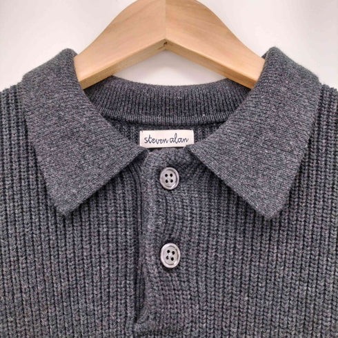 スティーブンアラン Steven Alan LOOSE FIT カシミヤ混 コットンニット L/S ポロシャツ メンズ import:S