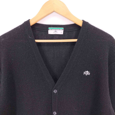 pga ロゴ刺繍アクリルカーディガン メンズ