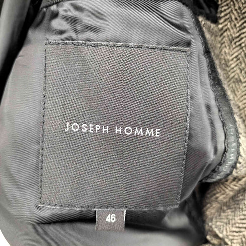 ジョゼフオム JOSEPH HOMME 襟レザー カシミヤ混 テーラードジャケット メンズ 46