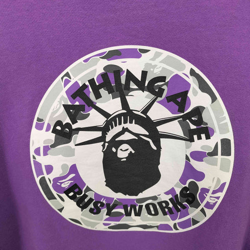 アベイシングエイプ A BATHING APE ロゴプリントクルーネックトレーナー メンズ L