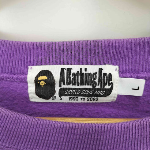 アベイシングエイプ A BATHING APE ロゴプリントクルーネックトレーナー メンズ L