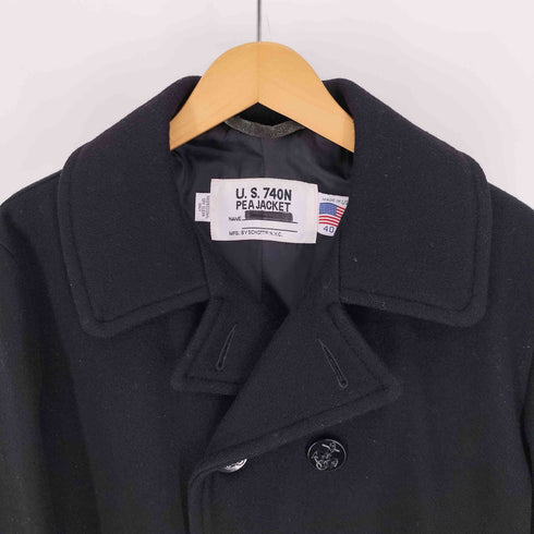 ショット Schott 日本別注 USA製 753US 740N PEA JACKET 錨ボタン ウール ナイロン Pコート メンズ US:40